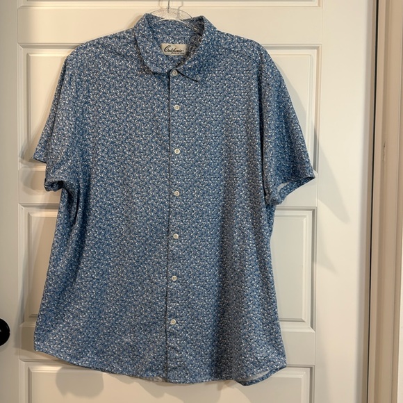 California Shirt Co. Short Sleeve Button Front KNIT Shirt large - Picture 1 of 5